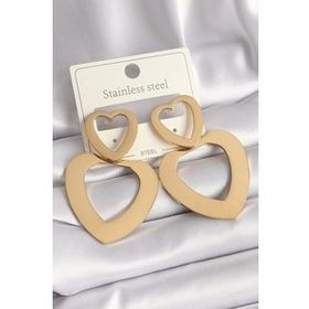 Shoecide 316L Çelik Gold Renk Kalp Model Kadın Küpe