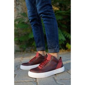 Shoecide CH004 CBT Hide Bordo Renk Kalın Taban Erkek Günlük Ayakkabı
