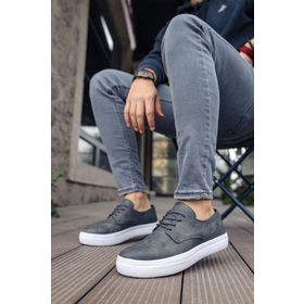 Shoecide CH005 CBT Pitti Antrasit Renk Beyaz Taban Erkek Günlük Ayakkabı