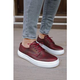 Shoecide CH005 CBT Pitti Bordo Renk Kalın Taban Erkek Günlük Ayakkabı