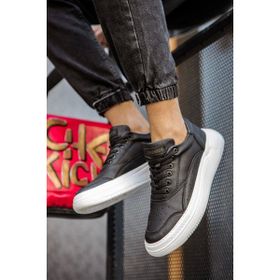 Shoecide CH115 CBT Literide Siyah Renk Beyaz Taban Erkek Günlük Ayakkabı