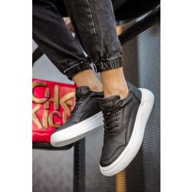 Shoecide CH115 CBT Literide Siyah Renk Beyaz Taban Erkek Günlük Ayakkabı
