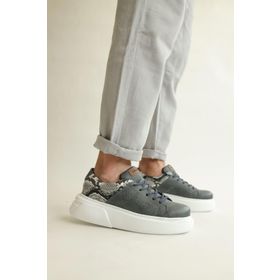 Shoecide CH145 CBT Sauerberg Antrasit Renk Beyaz Taban Erkek Günlük Ayakkabı