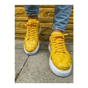 Shoecide CH209 OBT Vimini Sarı Renk Örgülü Desen Erkek Günlük Ayakkabı