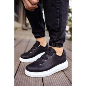 Shoecide CH253 CBT Mirror Non Siyah - Beyaz Renk Kalın Taban Erkek Günlük Ayakkabı