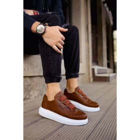 Shoecide CH253 CBT Mirror Non Taba - Beyaz Renk Kalın Taban Erkek Günlük Ayakkabı