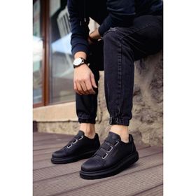 Shoecide CH253 CST Mirror Non Siyah Renk Kalın Taban Erkek Günlük Ayakkabı