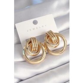 Shoecide Pirinç Gold Renk Halka Model Kadın Küpe