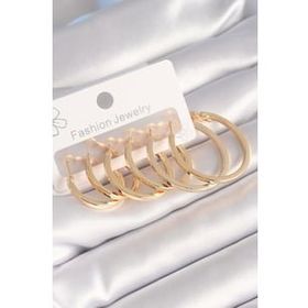 Shoecide Pirinç Gold Renk İnci Halka Model Kadın Küpe Seti