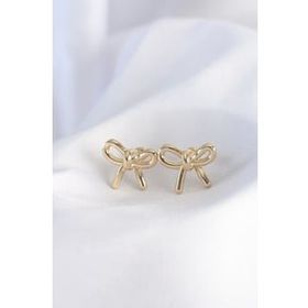 Shoecide Pirinç Gold Renk Minimal Fiyonk Küpe