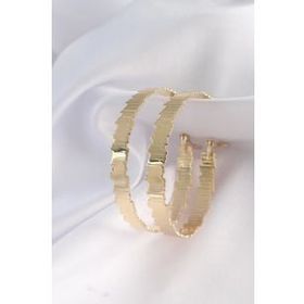 Shoecide Pirinç Gold Renk Tırtıklı Halka Küpe