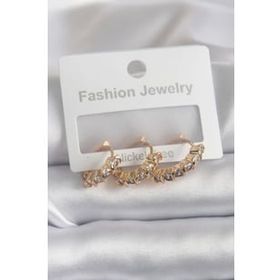 Shoecide Pirinç Gold Renk Zirkon Taşlı Kadın Küpe