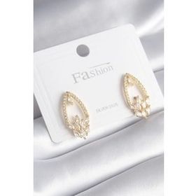 Shoecide Pirinç Gold Renk Zirkon Taşlı Kadın Küpe