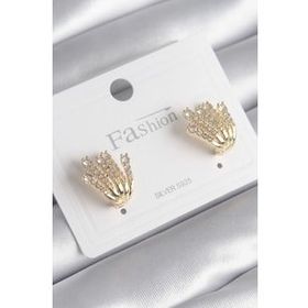 Shoecide Pirinç Gold Renk Zirkon Taşlı Kadın Küpe