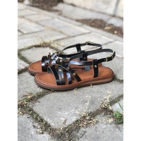 Shoemark Bodrum Siyah Gerçek Deri Kadın Sandalet
