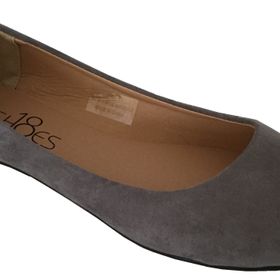 Shoes8teen Flats Gri Mikro Kadın Balerin Ayakkabı