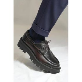 Shoetyle 115-K512 Kahverengi Hakiki Deri Bağcıklı Erkek Günlük Ayakkabı