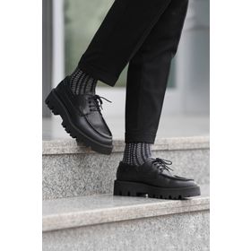 Shoetyle 115-K512 Siyah Hakiki Deri Bağcıklı Erkek Günlük Ayakkabı