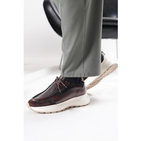 Shoetyle 115-K525 Kahverengi Hakiki Deri Bağcıklı Erkek Günlük Ayakkabı
