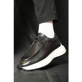 Shoetyle 115-K525 Siyah Hakiki Deri Bağcıklı Erkek Günlük Ayakkabı