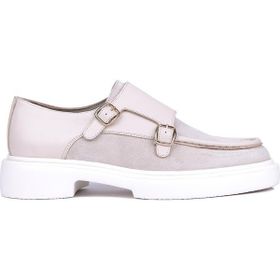 Shoetyle 115-K575 Bej Hakiki Süet Deri Tokalı Erkek Klasik Ayakkabı