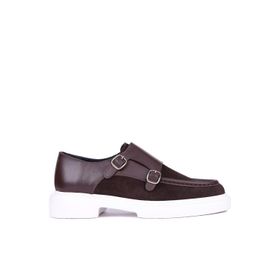 Shoetyle 115-K575 Kahverengi Hakiki Süet Deri Tokalı Erkek Klasik Ayakkabı