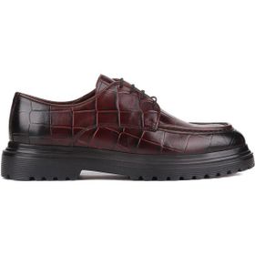 Shoetyle 250-1615 Bordo Croco Deri Bağcıklı Erkek Günlük Ayakkabı