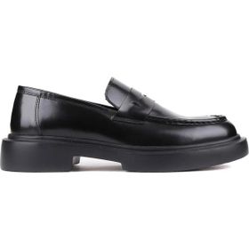 Shoetyle 250-2375 Siyah Açma Deri Bağcıksız Erkek Klasik Ayakkabı