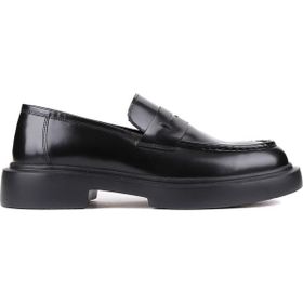 Shoetyle 250-2375 Siyah Açma Deri Bağcıksız Erkek Klasik Ayakkabı
