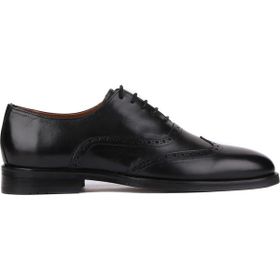 Shoetyle 250-450 Siyah Deri Bağcıklı Erkek Klasik Ayakkabı