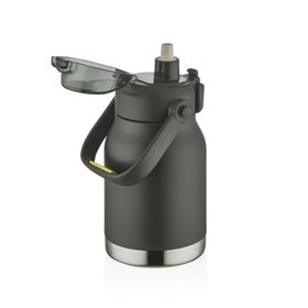 Shotay 1000 ml Siyah Phone Holder Matara Çelik Termos