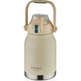 Shotay 1000 ml Yeşil Phone Holder Matara Çelik Termos