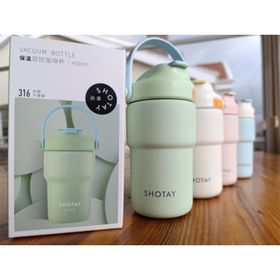 Shotay 450 ml Askılı Pastel Renk Mug Matara Çelik Termos