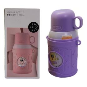 Shotay 480 ml Lila Cartoon Çelik Termos