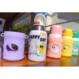 Shotay 480 ml Sarı Cartoon Çelik Termos
