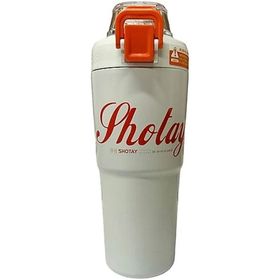 Shotay 750 ml Beyaz Kulplu Hem Pipetli Hem Pipetsiz Kullanıma Uygun Paslanmaz Çelik Termos
