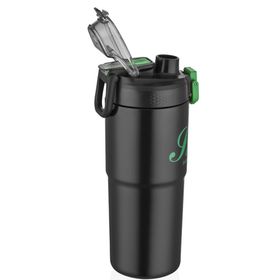 Shotay 750 ml Siyah Kulplu Hem Pipetli Hem Pipetsiz Kullanıma Uygun Paslanmaz Çelik Termos