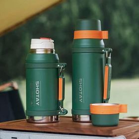 Shotay Camper 1600 ml Haki Çelik Termos