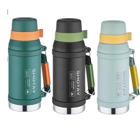 Shotay Camper 1600 ml Siyah Çelik Termos
