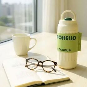 Shotay SHT-ST-8097 460 ml Fashion Matara Bej Beyaz Çelik Termos