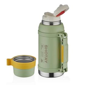 Shotay SHT-ST-8216-2 Açık Yeşil 1500 ml Camper Matara Çelik Termos