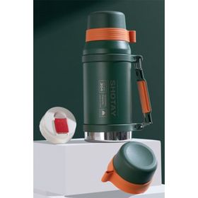Shotay SHT-ST-8216-3 Yeşil 1500 ml Camper Matara Çelik Termos