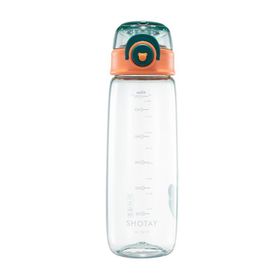 Shotay ST-6673 Yeşil Turuncu 650 ml Tritan Kilitlenebilir Matara