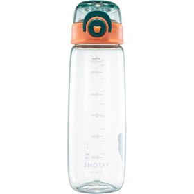 Shotay ST-6673 Yeşil Turuncu 650 ml Tritan Kilitlenebilir Matara