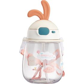 Shotay ST-7008 Krem 600 ml Kulaklı Tritan Pipetli Askılı Matara