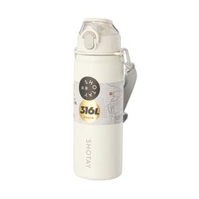 Shotay ST-8133 Beyaz 750 ml Çelik Çift Başlıklı Termos Matara