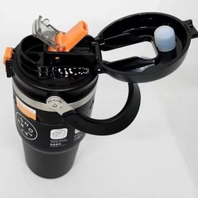 Shotay ST-8166 Çift Kullanım Pipetli Rahat İçim Siyah 650 ml Çelik Termos