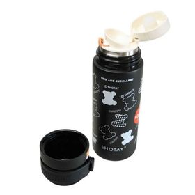 Shotay ST-8188 480 ml Desenli Siyah Çelik Termos