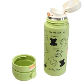 Shotay ST-8188 480 ml Desenli Yeşil Çelik Termos