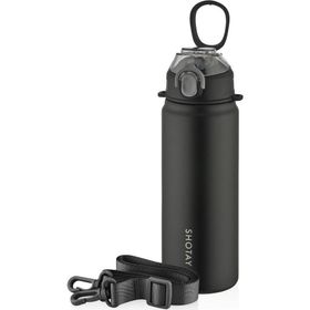 Shotay ST-8228 750 ml Siyah Pipetli Şeffaf Kapaklı Çelik Termos